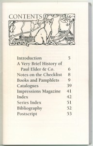 Contents, first edition checklist