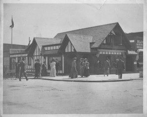 Exterior of the 1906 store on the southwest corner of Van Ness and Bush.