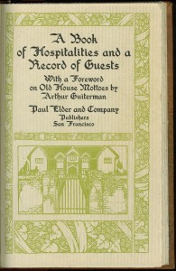 Book of Hospitalities title