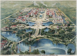 Aerial view of the Pan-American Exposition in Buffalo NY