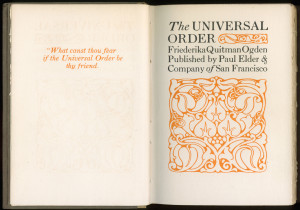 Title page of "The Universal Order"