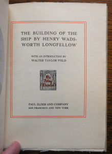 Title page of "The Building of the Ship"